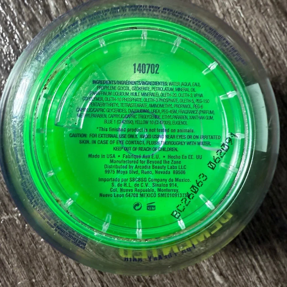 Beyond The Zone Demented Styling Goo Unisex 2oz Green Strong Hold Vegan Gel